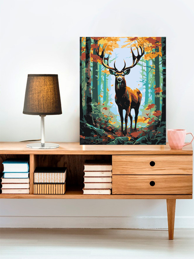 Raqamlar bo&amp;#039;yicha rasm &amp;quot;O&amp;#039;rmonda kiyik&amp;quot;