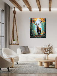 Raqamlar bo'yicha rasm "O'rmonda kiyik"