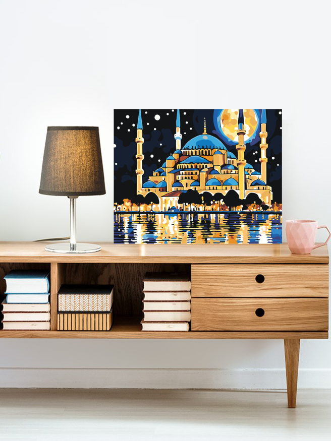 Raqamlar bo&amp;#039;yicha rasm &amp;quot;Oy ostidagi masjid&amp;quot;