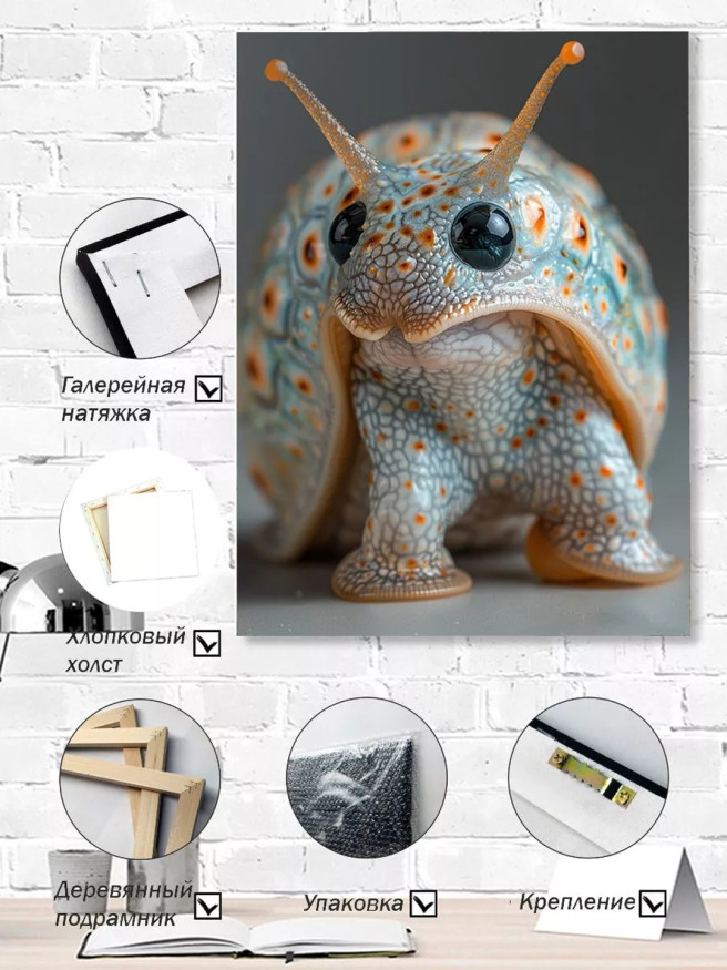 Holstga bosilgan poster &amp;quot;Ko‘zlari katta xayoliy chig‘anoq&amp;quot;