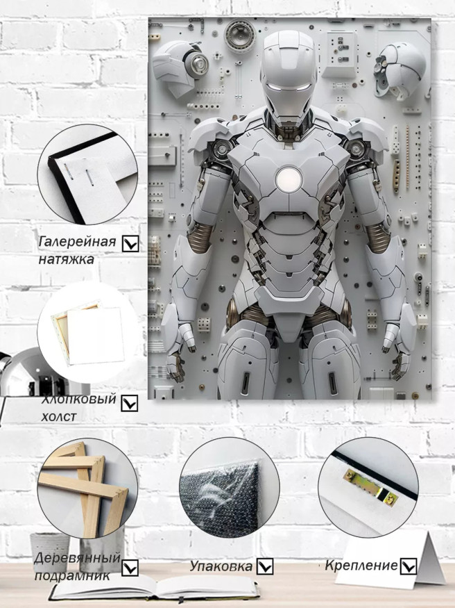 Постер на холсте &amp;quot;Сборка белого робота&amp;quot;