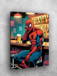 Holstga bosilgan poster &quot;Odam o‘rgimchak barda&quot;