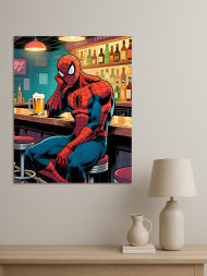 Holstga bosilgan poster &quot;Odam o‘rgimchak barda&quot;