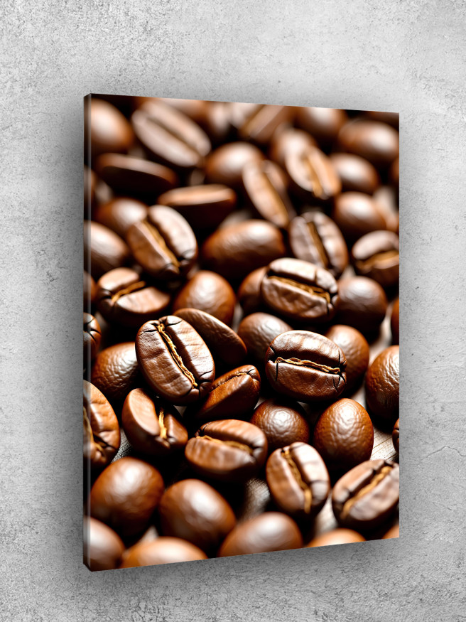 Постер на холсте &amp;quot;Кофейные зёрна крупным планом&amp;quot;