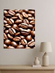 Постер на холсте &amp;quot;Кофейные зёрна крупным планом&amp;quot;