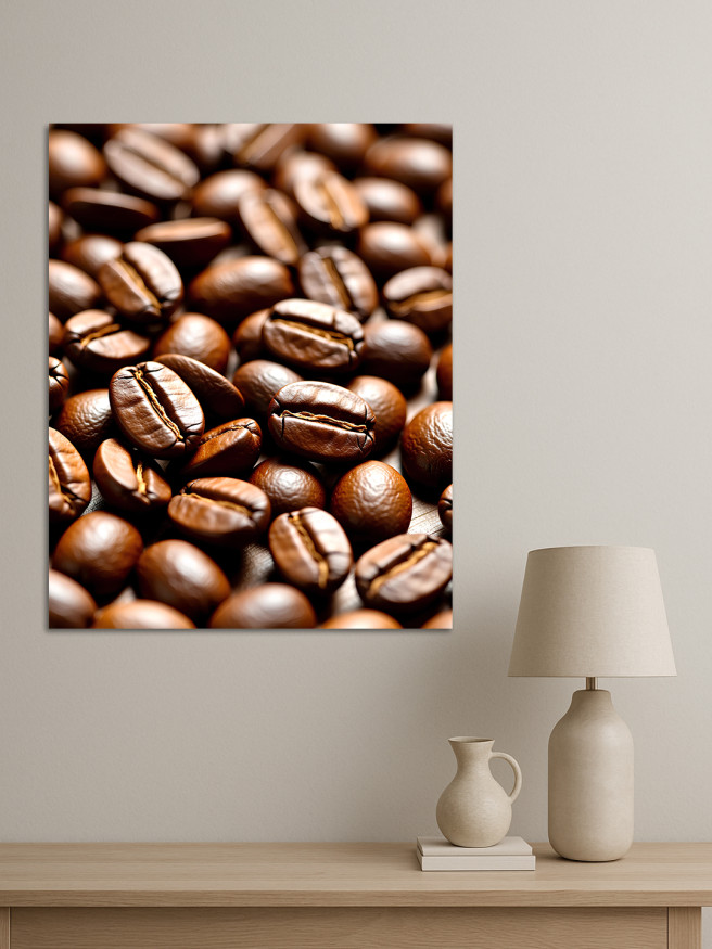 Постер на холсте &amp;quot;Кофейные зёрна крупным планом&amp;quot;