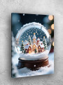 Постер на холсте &amp;quot;Зимняя деревня в стеклянном шаре&amp;quot;
