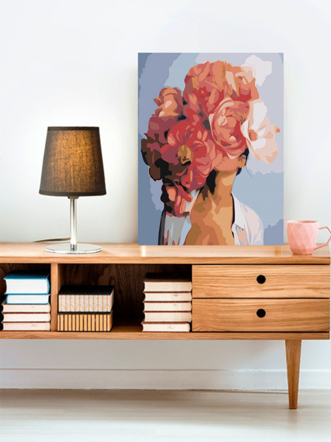 Raqamlar bo&amp;#039;yicha rasm &amp;quot;Qizil gulli qiz&amp;quot;