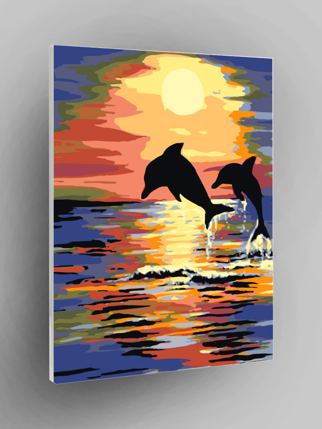 Raqamlar bo&amp;#039;yicha rasm &amp;quot;Delfinlar suzmoqda&amp;quot;