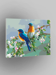 Raqamlar bo'yicha rasm "Bahorgi qushchalar"