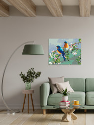 Raqamlar bo'yicha rasm "Bahorgi qushchalar"