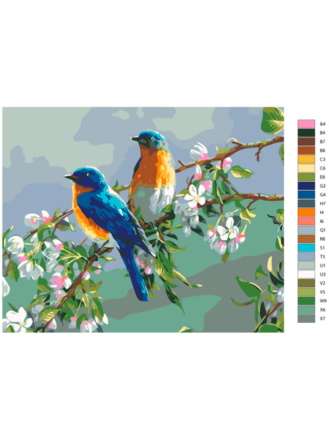 Raqamlar bo&amp;#039;yicha rasm &amp;quot;Bahorgi qushchalar&amp;quot;