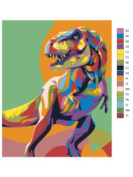 Raqamlar bo'yicha rasm "Dinozavr"
