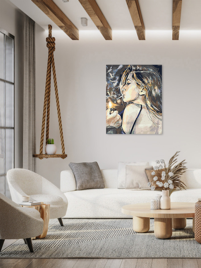 Картина по номерам &amp;quot;Девушка с сигаретой&amp;quot;