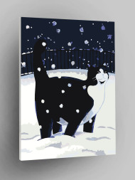Картина по номерам &amp;quot;Кот в снегу&amp;quot;