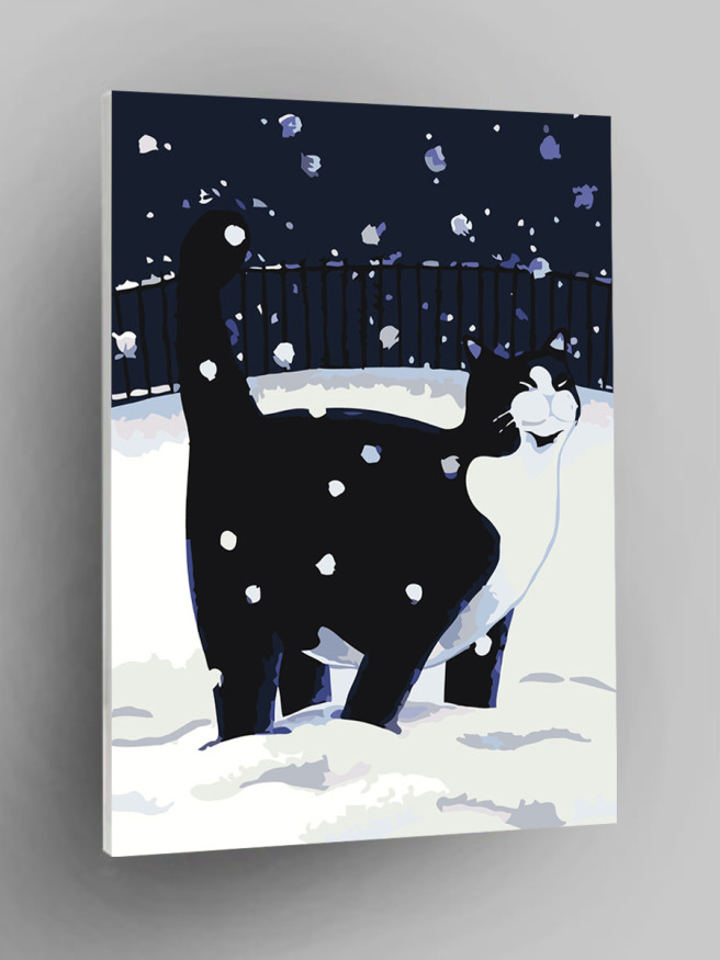 Raqamlar bo&amp;#039;yicha rasm &amp;quot;Qorda mushuk&amp;quot;