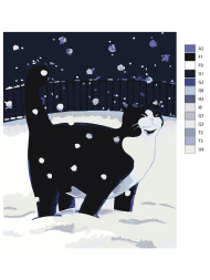 Картина по номерам &amp;quot;Кот в снегу&amp;quot;