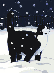Картина по номерам &amp;quot;Кот в снегу&amp;quot;