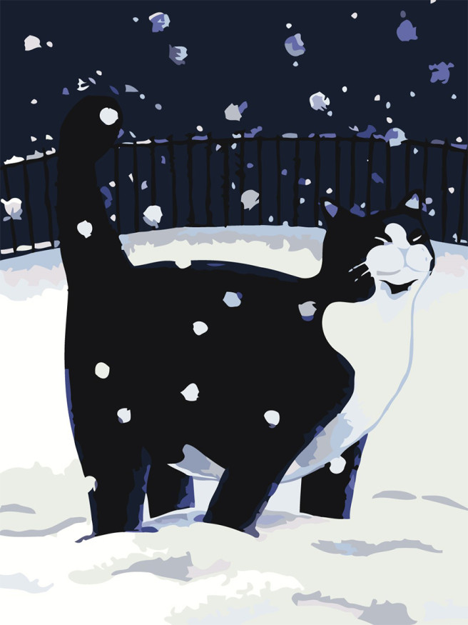 Raqamlar bo&amp;#039;yicha rasm &amp;quot;Qorda mushuk&amp;quot;