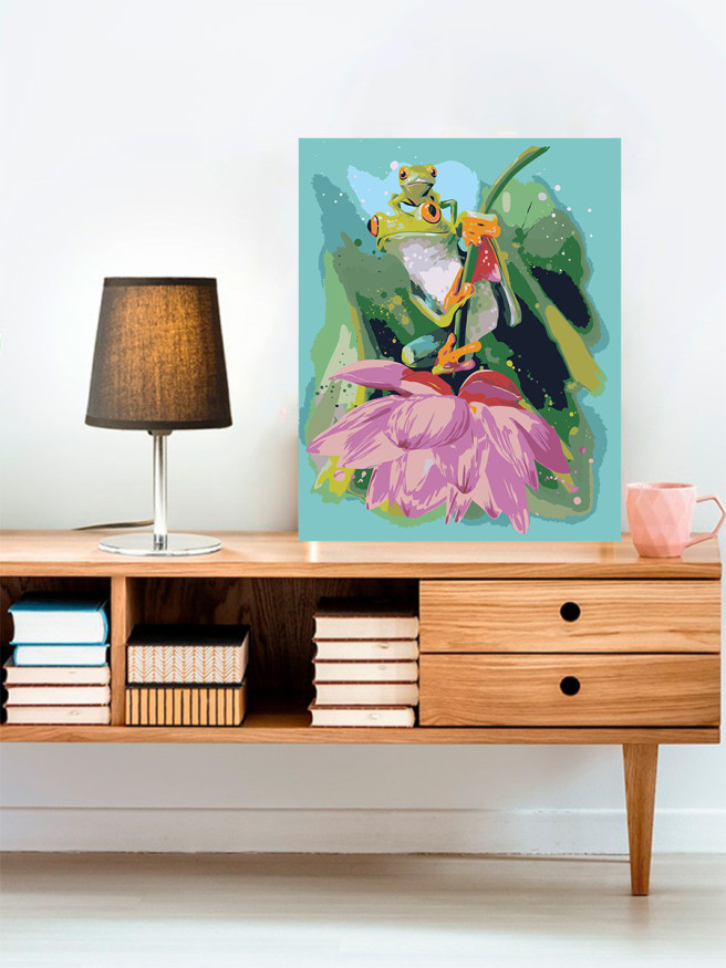 Картина по номерам &amp;quot;Лягушки на цветке&amp;quot;