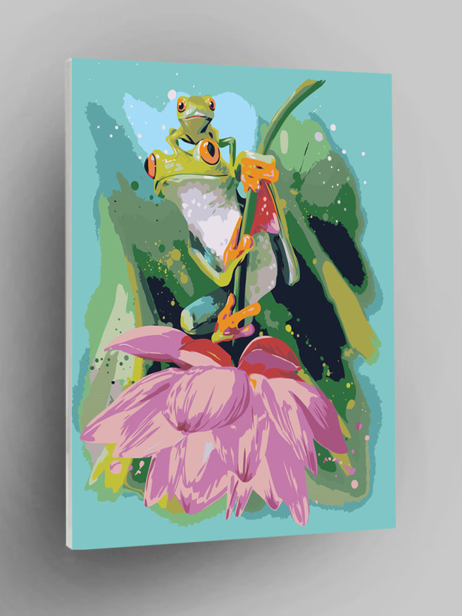 Картина по номерам &amp;quot;Лягушки на цветке&amp;quot;