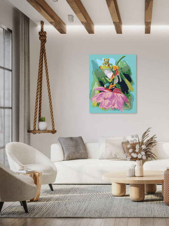 Картина по номерам &amp;quot;Лягушки на цветке&amp;quot;