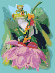 Картина по номерам &amp;quot;Лягушки на цветке&amp;quot;