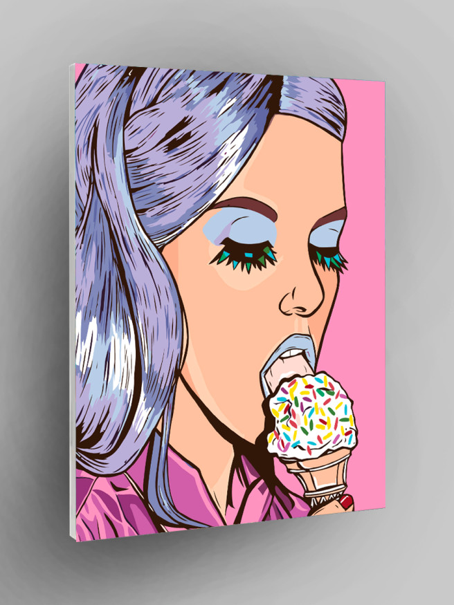 Картина по номерам &amp;quot;Девушка ест мороженое&amp;quot;