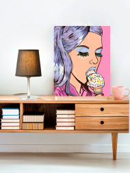Картина по номерам &amp;quot;Девушка ест мороженое&amp;quot;