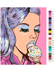 Картина по номерам &amp;quot;Девушка ест мороженое&amp;quot;