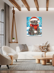 Raqamlar bo'yicha rasm "Yangi yil mushukchasi"