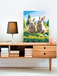 Картина по номерам "Пара зайцев"