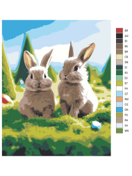 Картина по номерам "Пара зайцев"