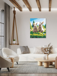 Картина по номерам "Пара зайцев"