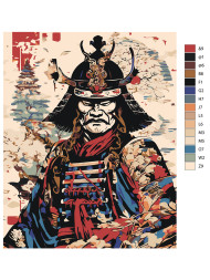 Картина по номерам &amp;quot;Самурай в шлеме&amp;quot;