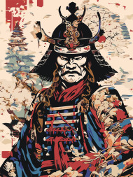 Картина по номерам &amp;quot;Самурай в шлеме&amp;quot;