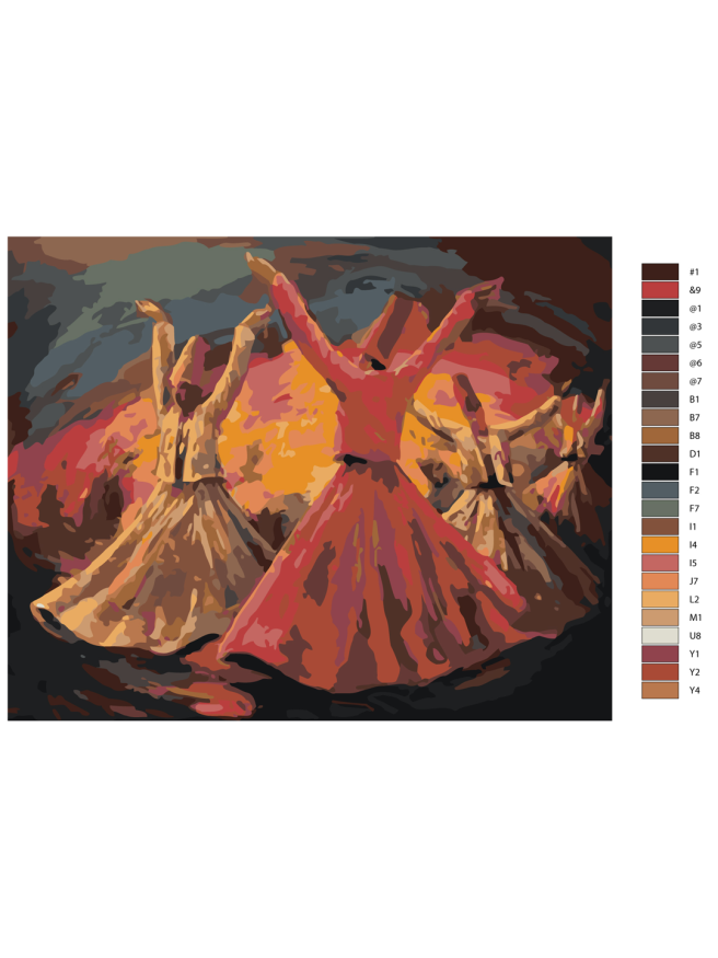 Raqamlar bo&amp;#039;yicha rasm &amp;quot;Darvishlar raqsi&amp;quot;