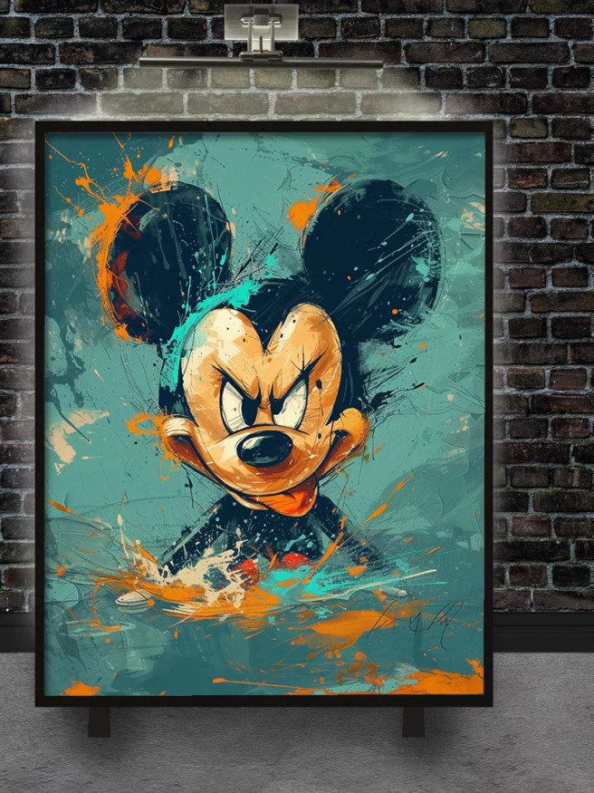 Постер на холсте &amp;quot;Ярость Микки в красках&amp;quot;