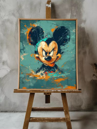 Holstga bosilgan poster &quot;Bo‘yoqlardagi g‘azabli Miki&quot;