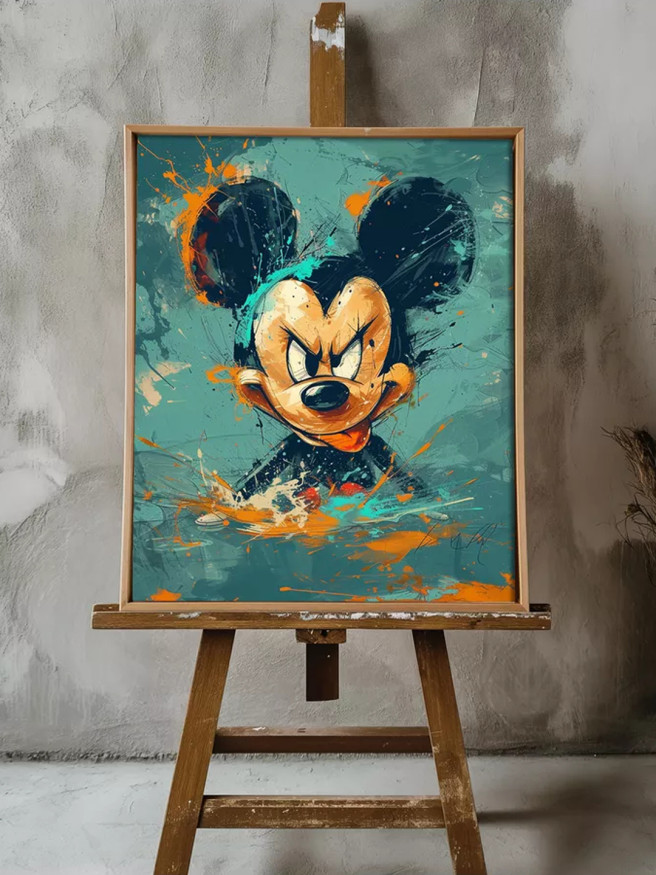 Постер на холсте &amp;quot;Ярость Микки в красках&amp;quot;