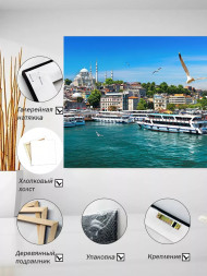 Holstga bosilgan poster "Bosfor boʻyidagi shahar"