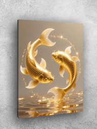 Holstga bosilgan poster "Oltin koi baliqlari"