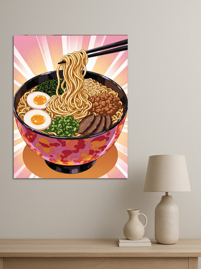 Holstga bosilgan poster &amp;quot;Yaponcha ramen kosada&amp;quot;