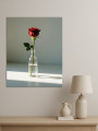 Постер на холсте &amp;quot;Одна алая роза в стеклянной вазе&amp;quot;