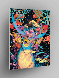 Raqamlar bo'yicha rasm "Rangbarang kiyik"