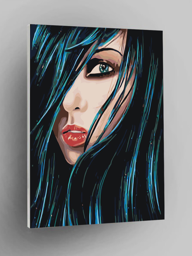 Картина по номерам &amp;quot;Девушка с зелёными глазами&amp;quot;