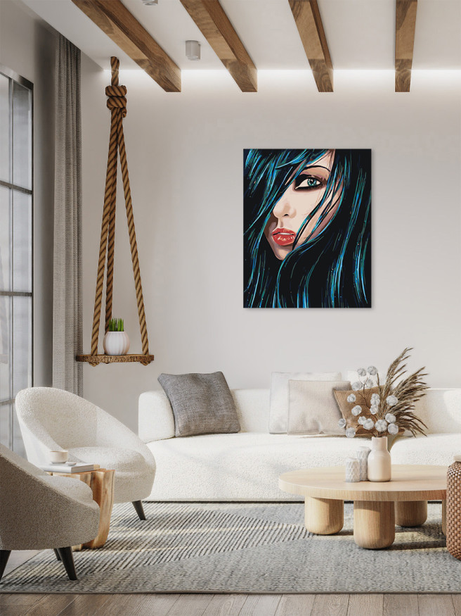 Картина по номерам &amp;quot;Девушка с зелёными глазами&amp;quot;