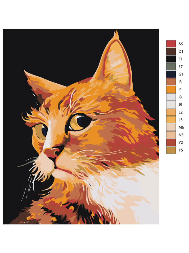 Raqamlar bo&amp;#039;yicha rasm &amp;quot;Zanjabil mushuk&amp;quot;