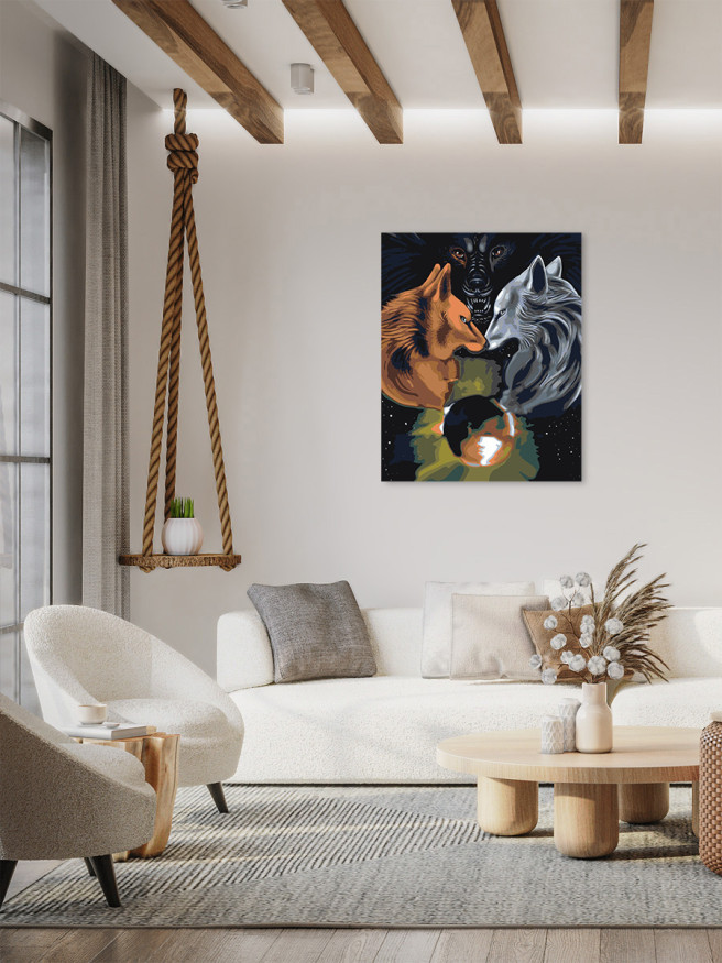 Картина по номерам &amp;quot;Три волка&amp;quot;