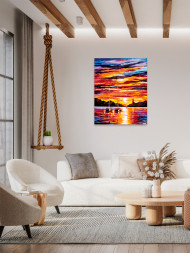 Картина по номерам &amp;quot;Закат в море&amp;quot;